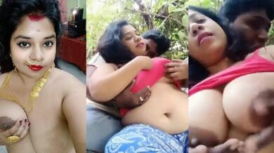 বাইরে নিটোল বাঙালি বৌদির বড় বড় মাই উপভোগ করা