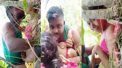 গ্রামের সুন্দরী মেয়েটি ঘাসের মাঠে প্রেমিকের সাথে চুদাই উপভোগ করছে